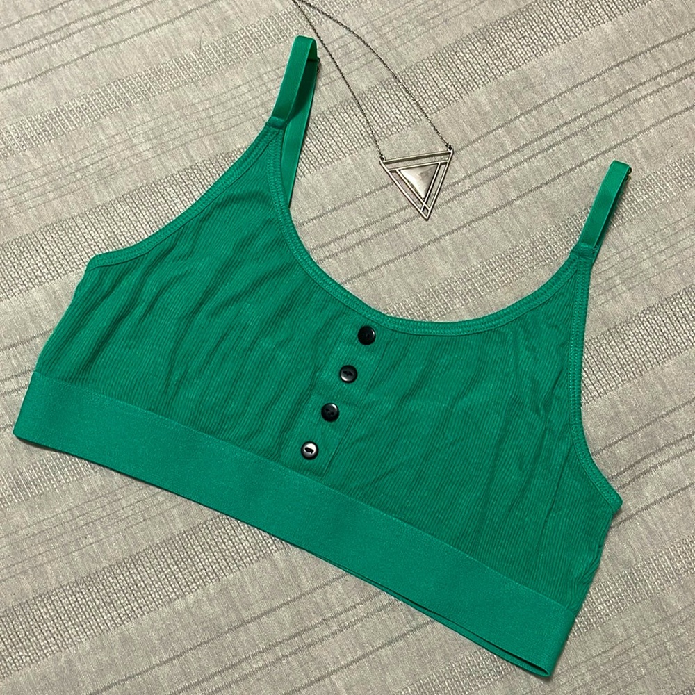 BOOTAY BAG | Women’s Emerald Green Lounging Bralette Size Medium
